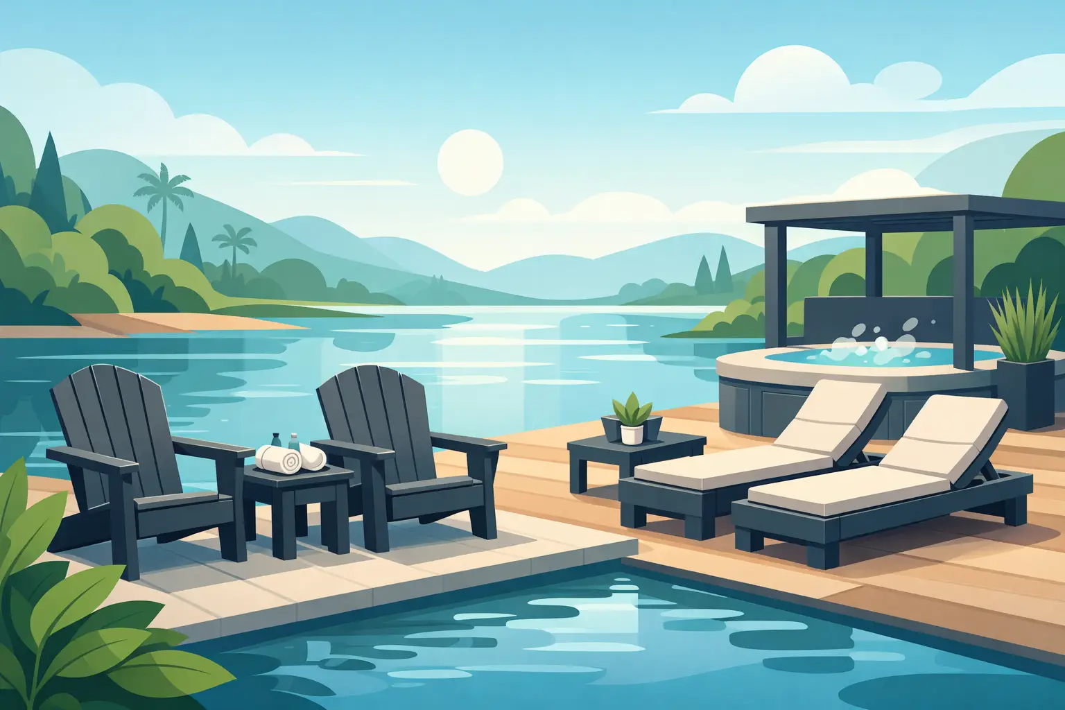 Recycled HDPE Outdoor Furniture for Spas