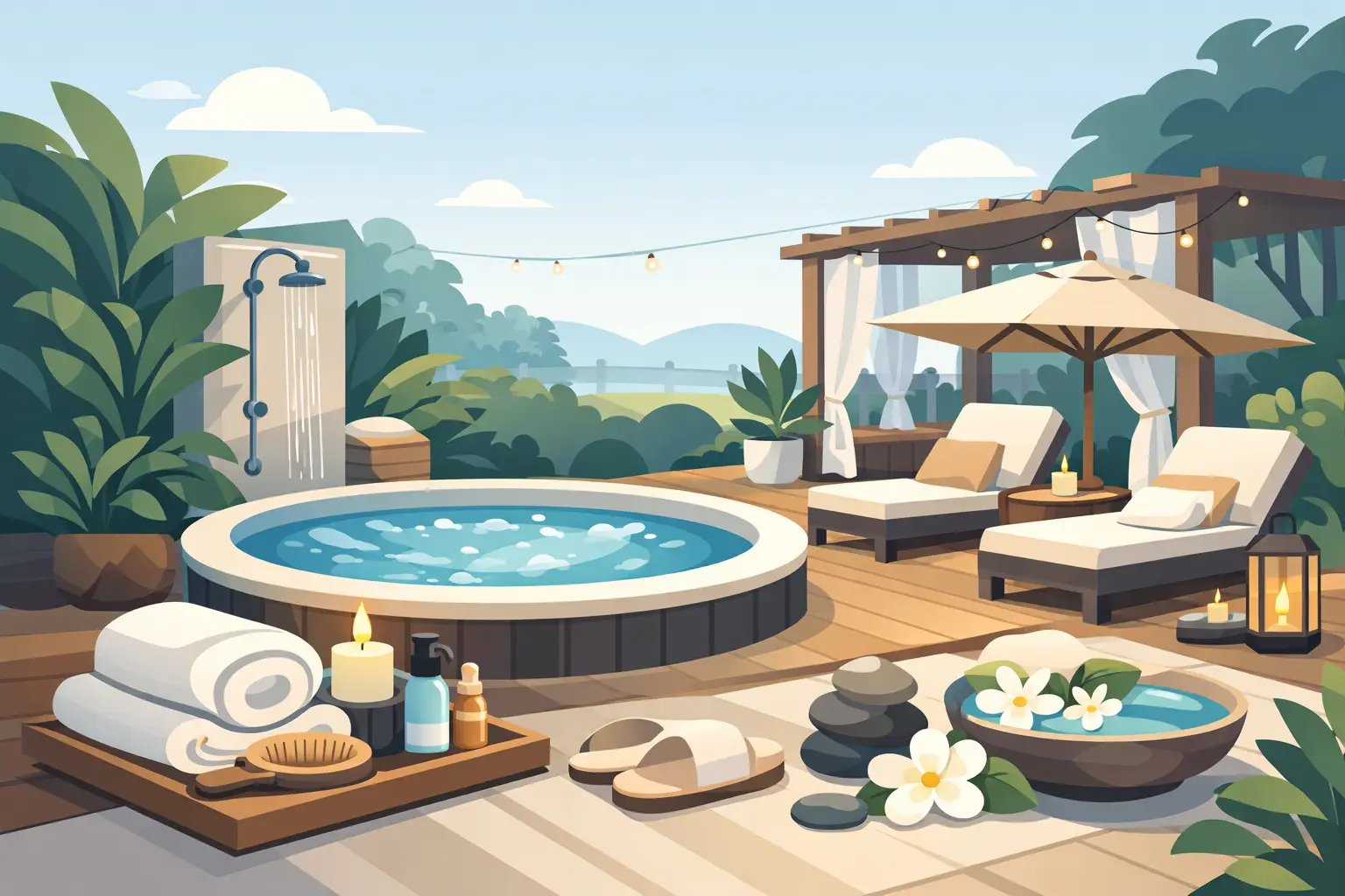 How to Match Spa Accessories With Your Backyard