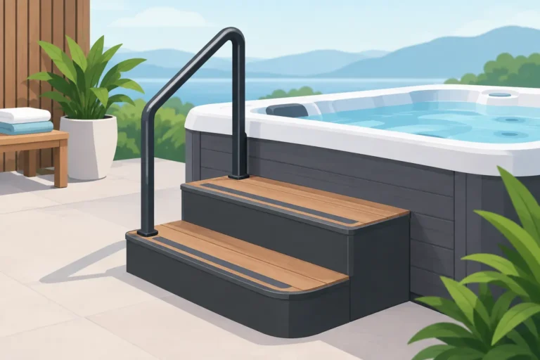 Hot Tub Entry Makeover Example for Safer Style