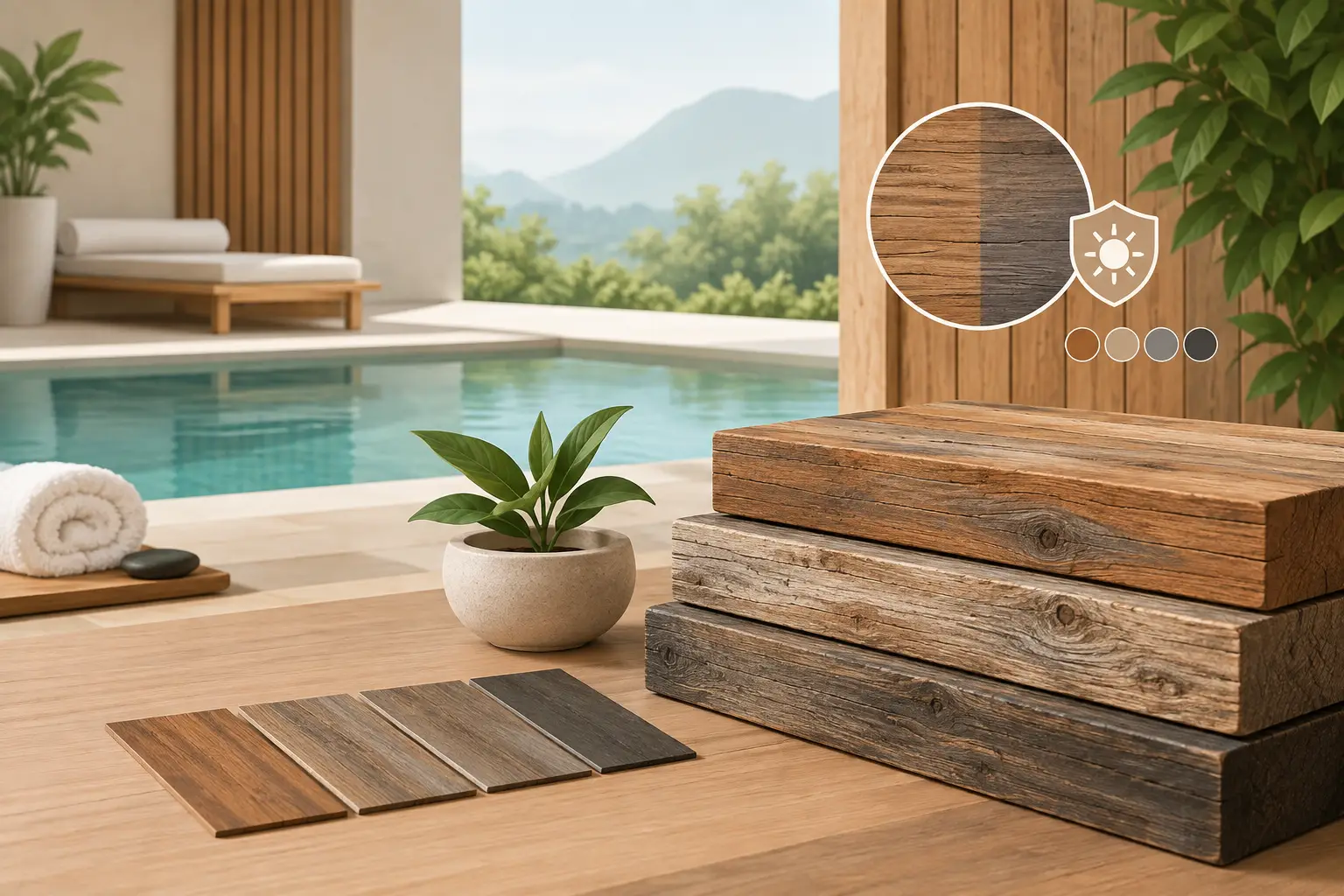 Recycled Lumber Colorfastness for Spa Spaces