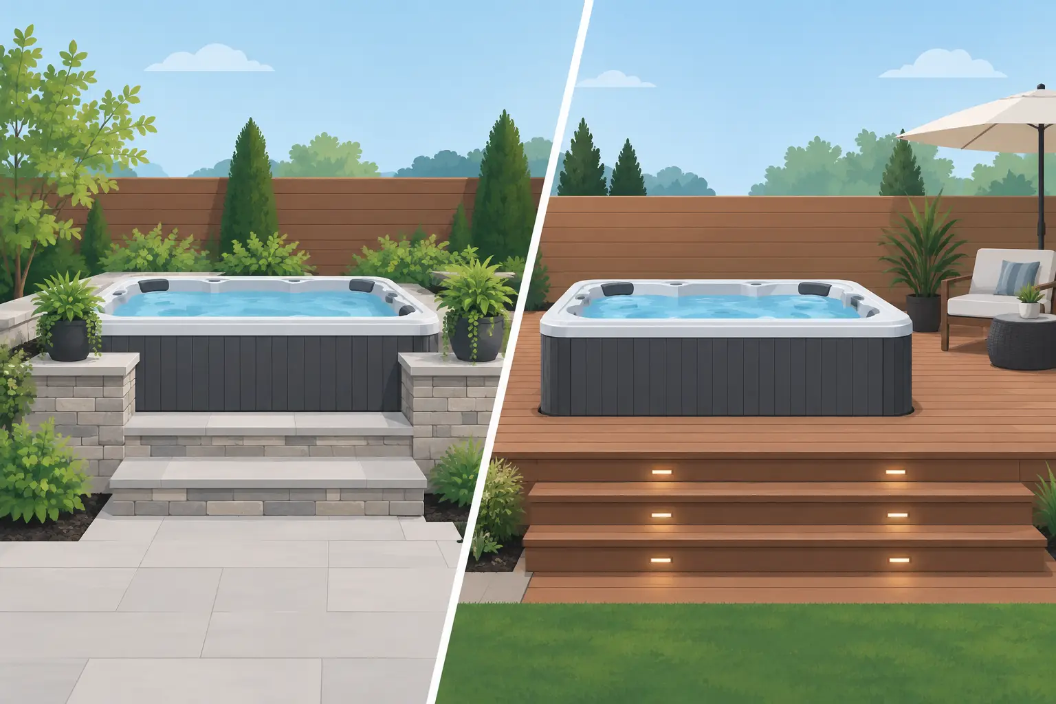 Spa Surround Versus Deck for Your Backyard