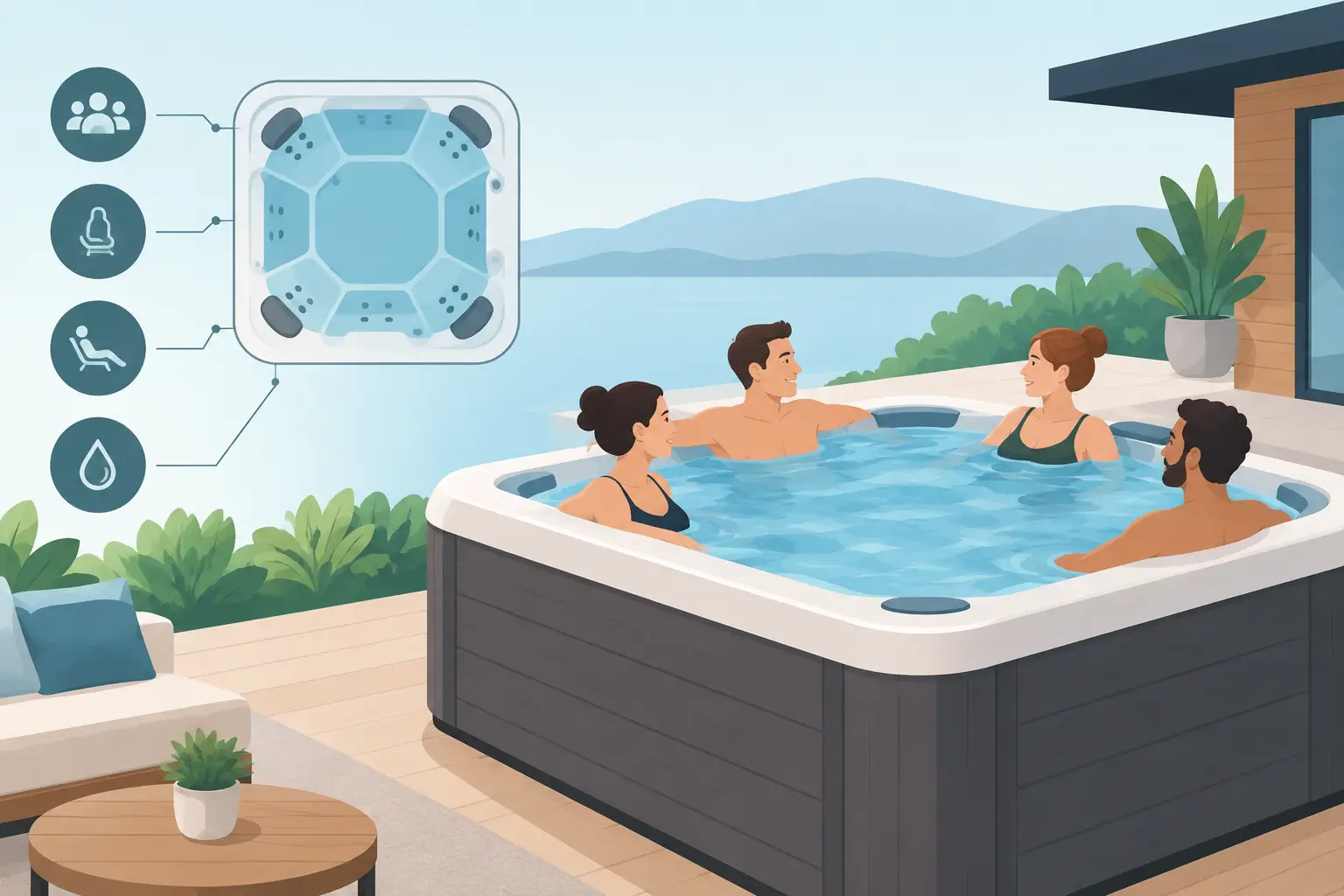 How to Plan Hot Tub Seating That Truly Works