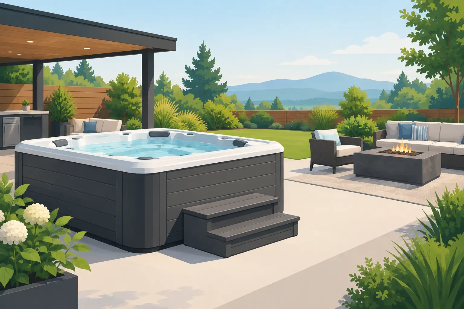 Spa Dealer Merchandising That Sells the Whole Backyard